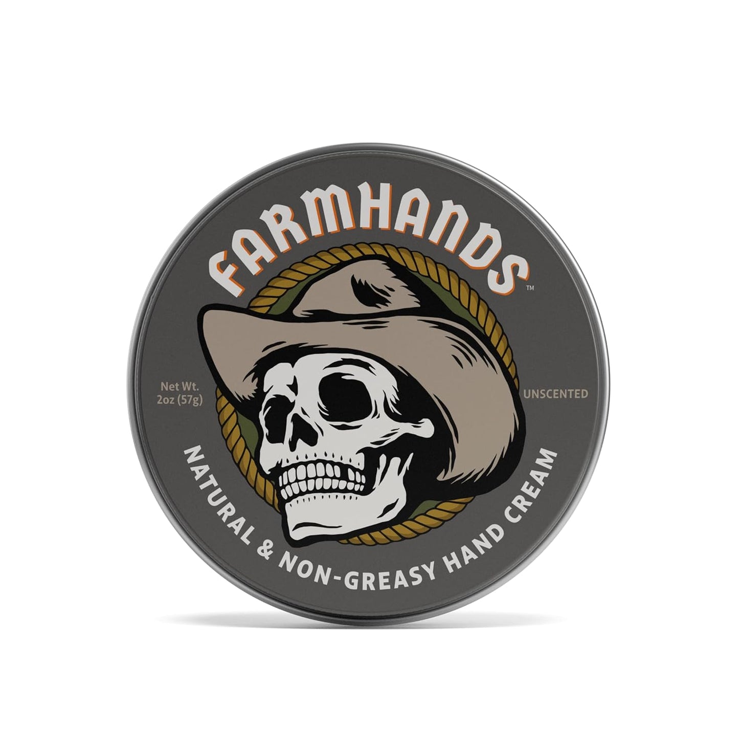 Farmhands Natural & Non-Greasy Hand Cream for Dry, Cracked Hands - No Added Fragrance, Fast-Absorbing with Clean & Organic Ingredients - Repairing Skincare - 2oz Tin