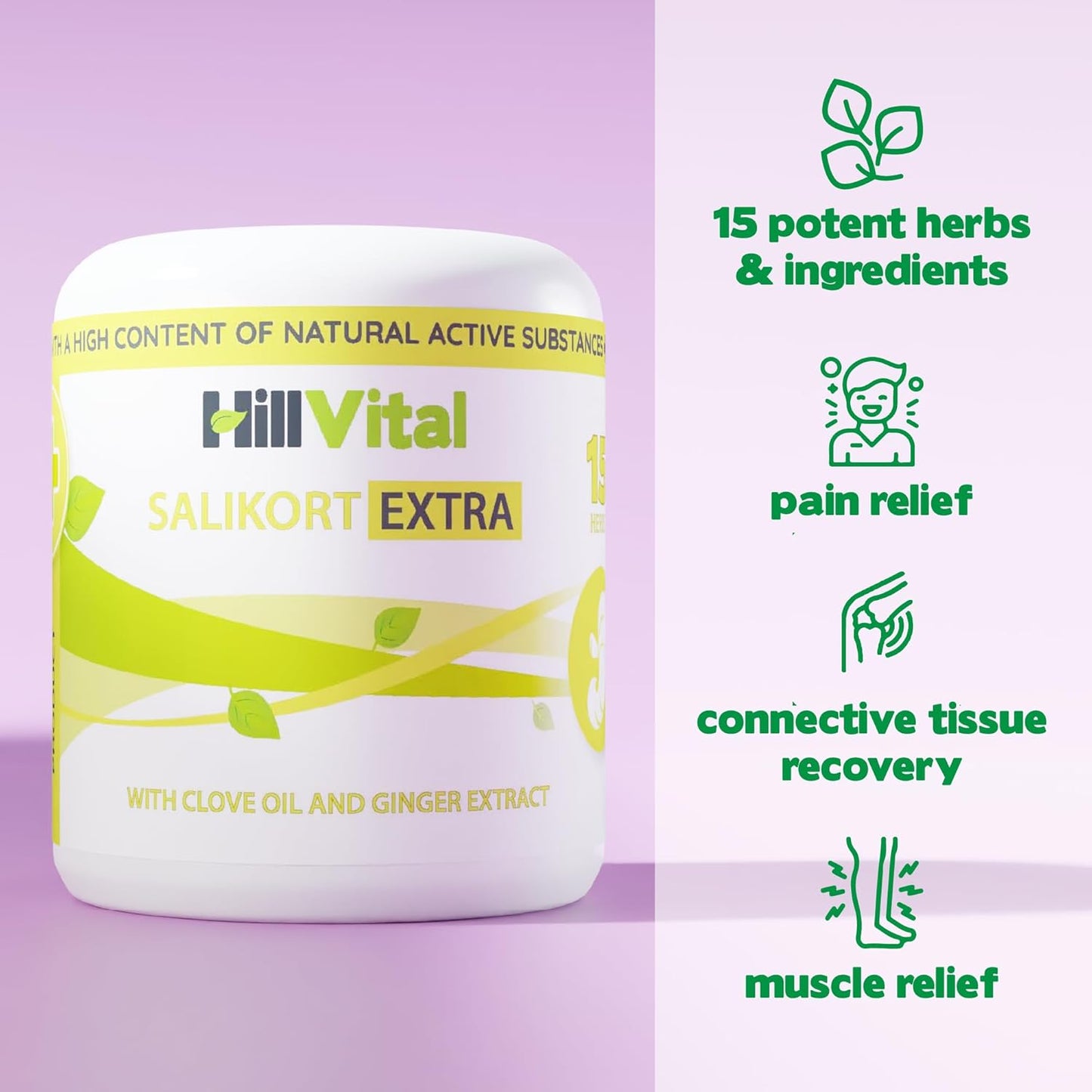 HillVital Joint and Muscle Support – Sore Muscle Relief, Comfort Balm for Aching Joints, Neck, Hands, Feet, Back, Non Greasy Body Rub Sore Muscles Cream, Strong Topical Mixture for Pain Complaints