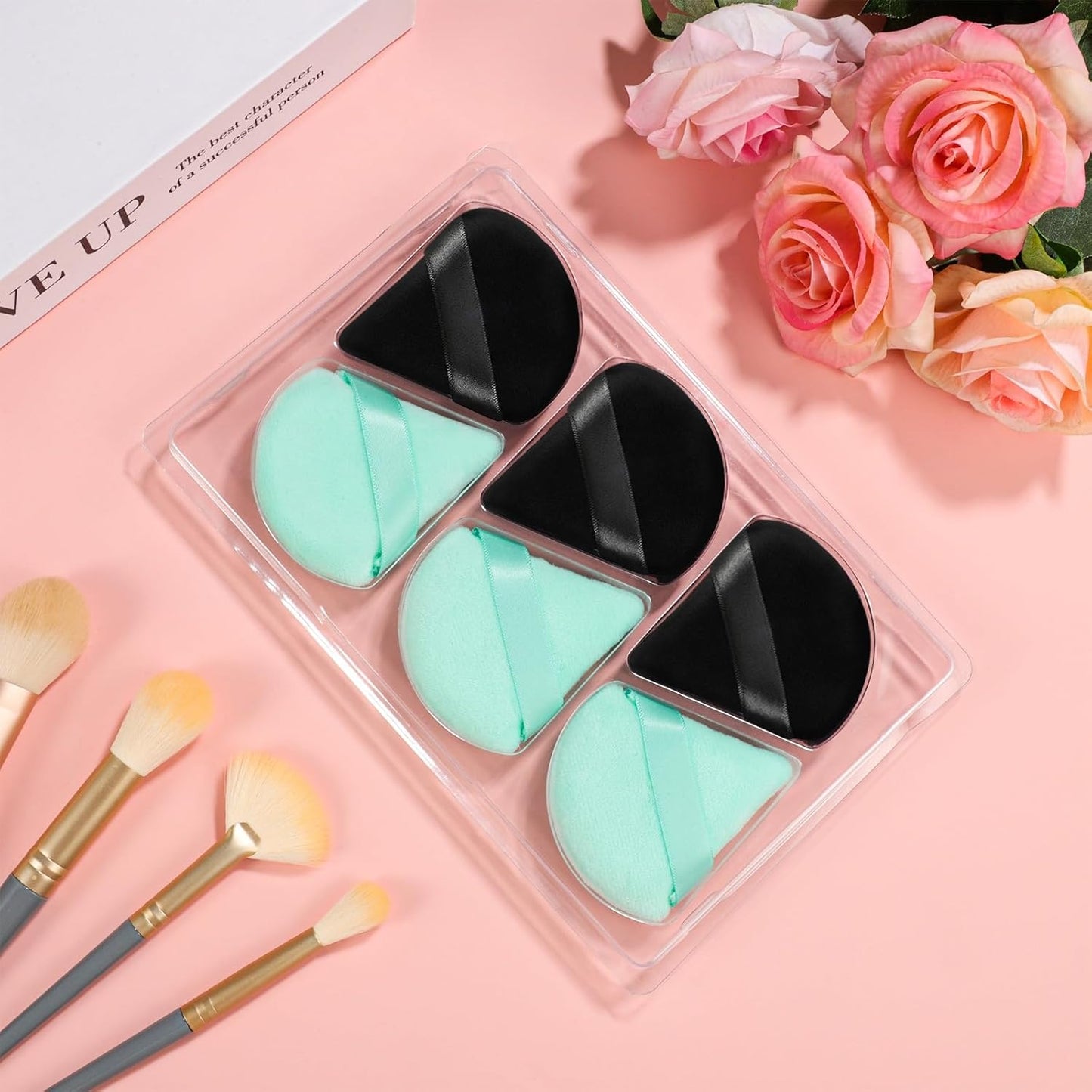 6 Pieces Triangle Powder Puff Soft Makeup Sponge Make Puff for Face Powder Cosmetic Foundation Sponge Makeup Tool