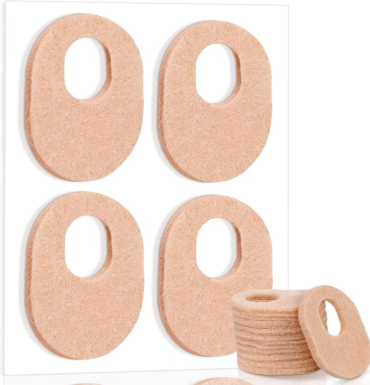 WILLBOND 48 Pack Callus Pads Soft 1/4" Thick Oval Shape Corn Pads 1/8" Felt Callus Cushions Adhesive Corn Protectors for Men Women Feet Toes Pain Relief(Nude, 1/8 Inch)