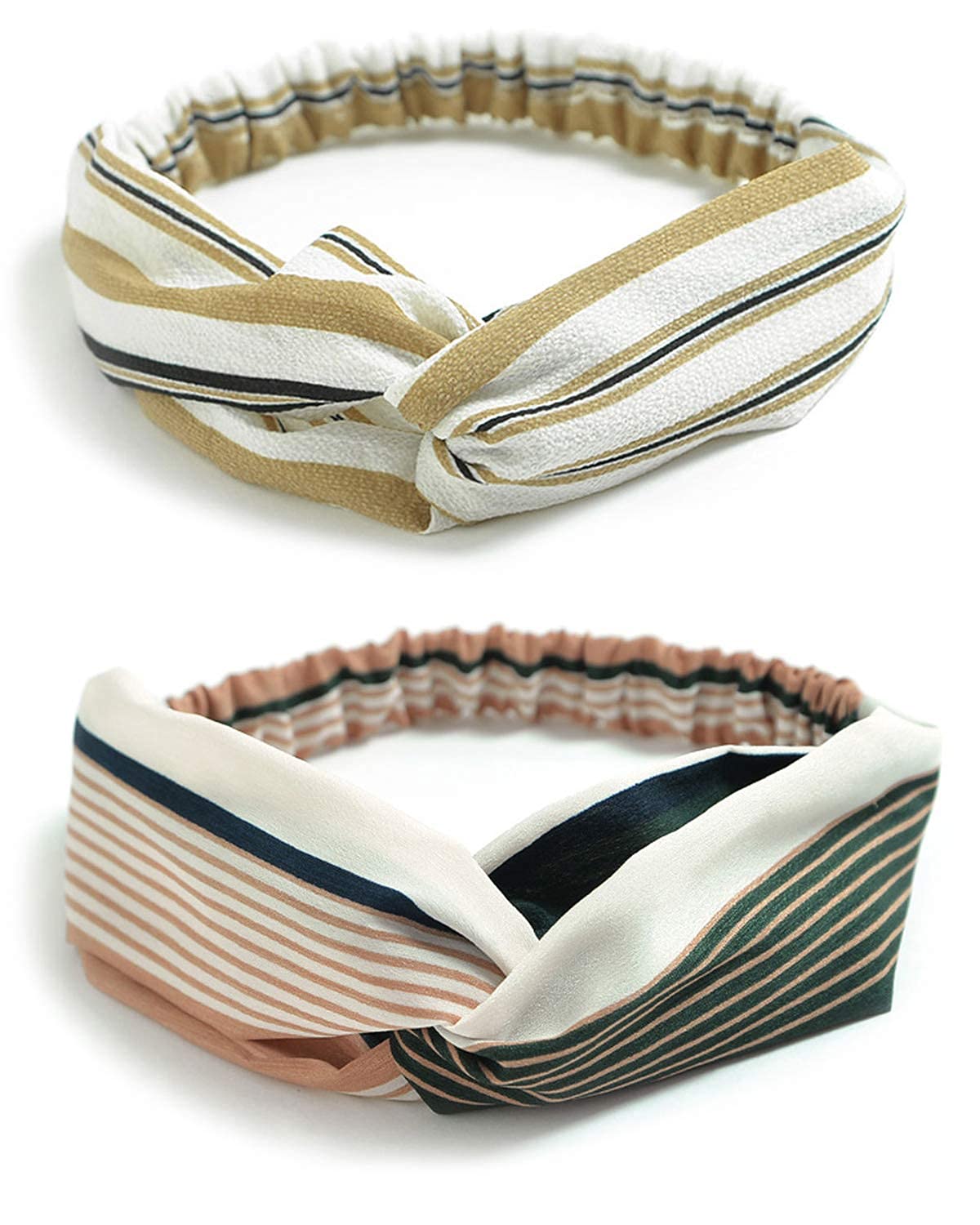 DRESHOW 10 Pack Boho Headbands for Women Vintage Cross Elastic Head Wrap Hair Accessories