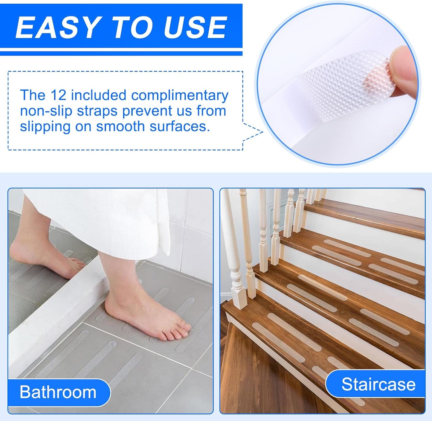 2 Pack 18 Inch Grab Bars for Bathtubs and Showers, Anti Slip Handicap Grab Bars for Shower, Safety Bath & Toilet Rail for Elderly Senior, Shower Handle Disability Assist Bathroom Handrail
