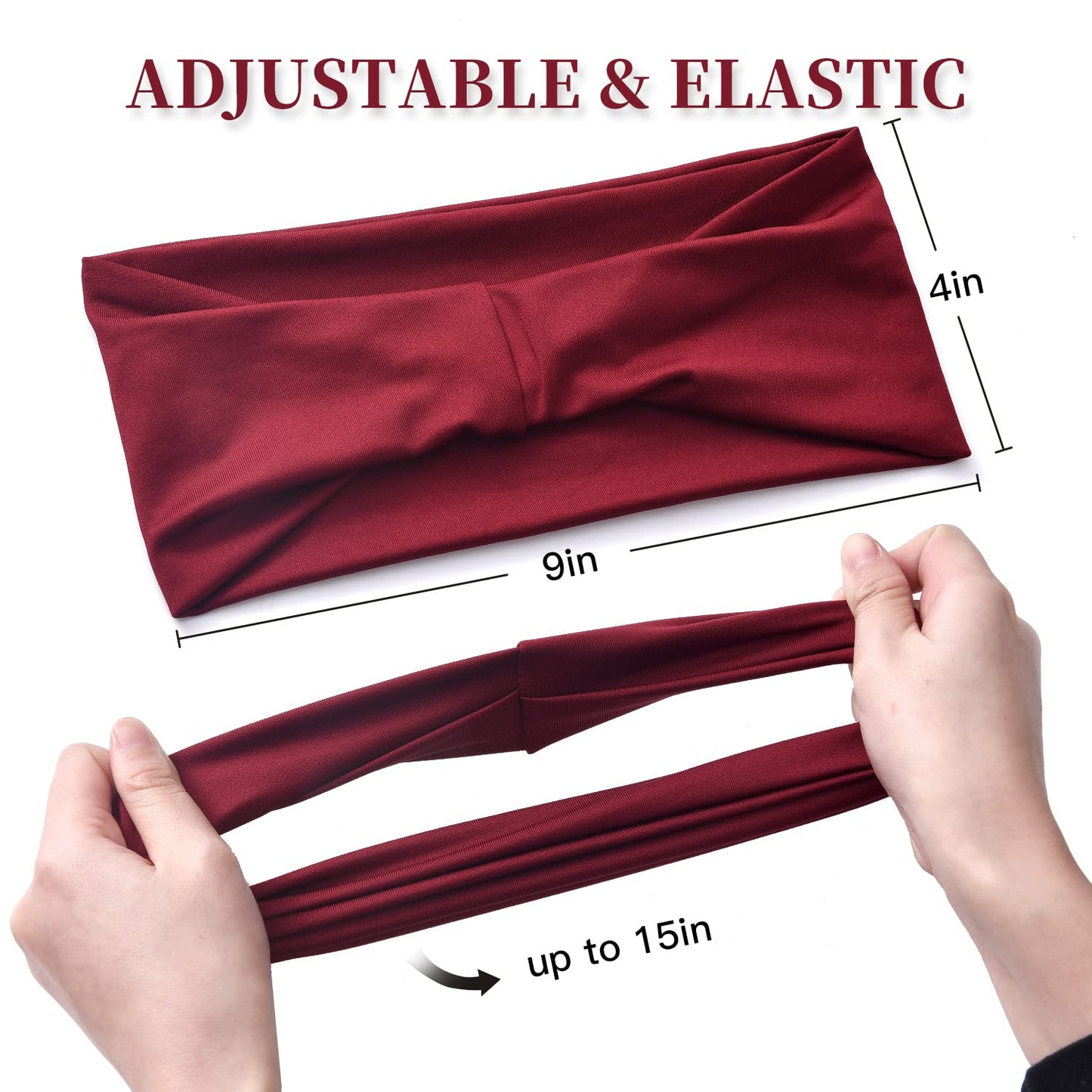 12 Pack Wide Headbands for Women No Slip Stretchy Boho Hair Bands Soft Elastic Yoga Workout Running Thick Headbands for Women's Hair,Wicking Sweat Head Bands Solid Colors Head Wrap