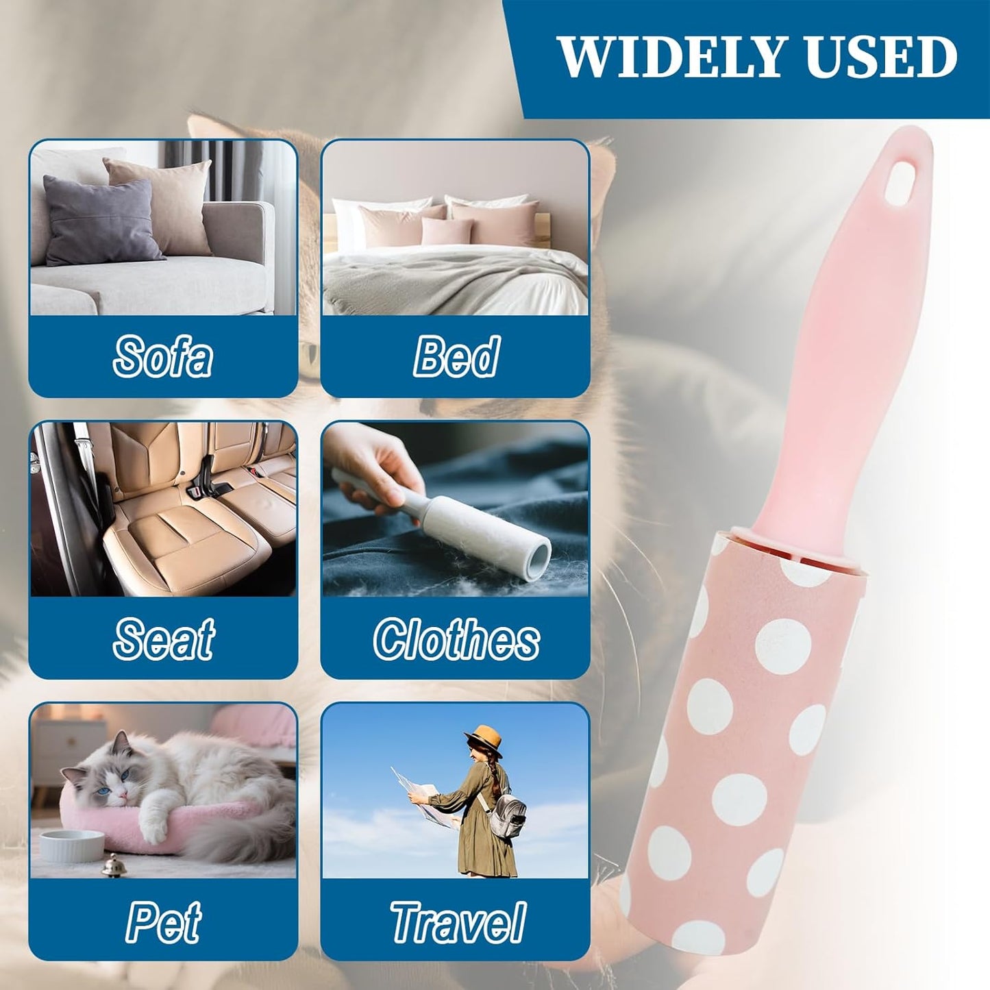 20 Pcs Mini Lint Roller, Lint Roller for Travel Size Sticky Removing Tool House Essentials for Pet Hair Removal Travel Clothes Gifts Bags Furniture Car Seat