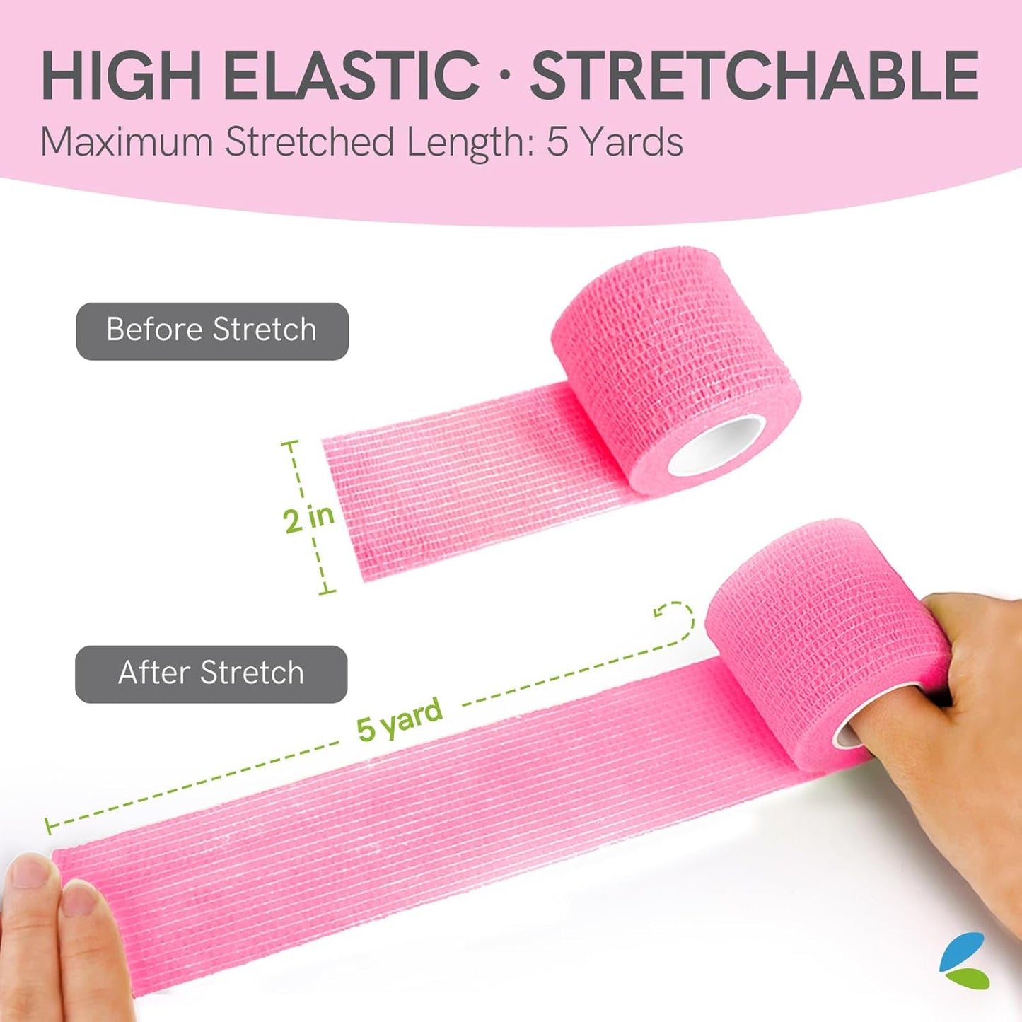 FriCARE Self Adhesive Bandage Wrap, Medical Tape in First Aid Kit, Cohesive Bandages for Wounds Sport Vet, 2 Inches X 5 Yards 6 Rolls, Fluorescent Color