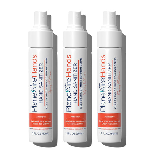 Tangerine Coriander Spray Hand Sanitizer | Travel Size | Hydrate & Cleanse | Made with Aloe Vera & Essential Oils | Green Tea Extract | Scented Travel Hand Sanitizer | Hand Sanitizer Spray | 3-Pack