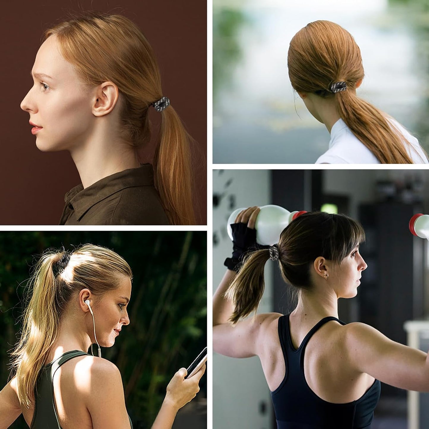 16Pcs Hair Ties For Thick Hair, Strong Stretchy Hair Bands For Women Girls, No Slip Braided Hair Ties No Damage, Ponytail Holders-Exceptionally Secure with Gentle Hold (Set 7)