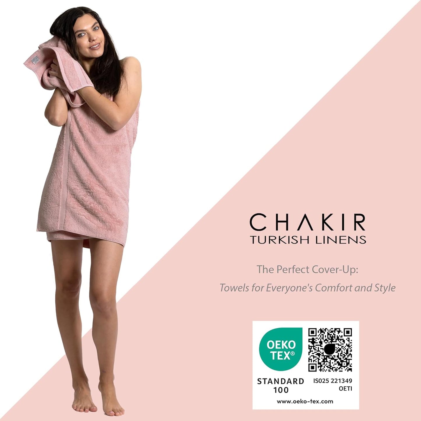 Chakir Turkish Linens | Hotel & Spa Quality 100% Cotton Premium Turkish Towels | Soft & Absorbent (4-Piece Washcloths, Pink)