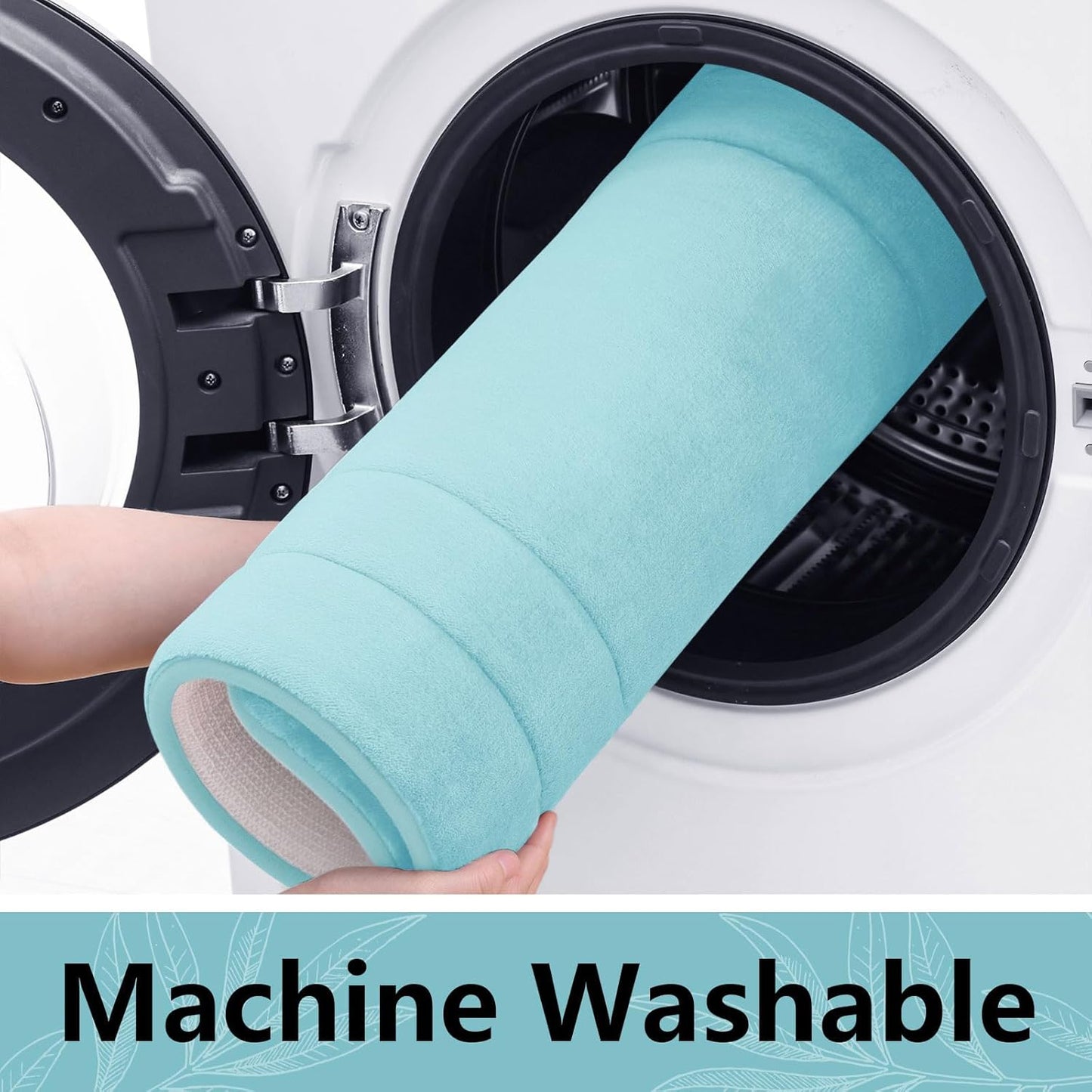 Arotive Memory Foam Bathroom Rug Mat 24x16, Ultra Soft and Absorbent Bath Mat, Machine Wash Dry, Comfortable Bath Rug Carpet for Bathroom Floor, Tub and Shower, Sky Blue