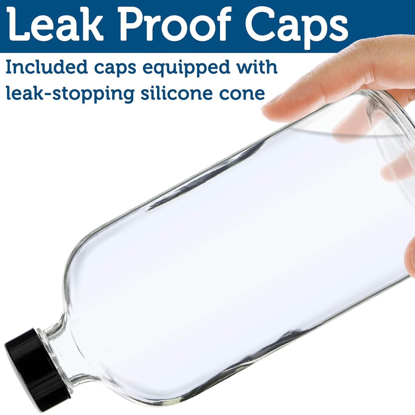 Sally's Organics® Empty Clear Glass Spray Bottles - Refillable 16 oz Containers for Essential Oils, Cleaning Products, Aromatherapy, Misting Plants, or Cooking - Sprayer with Mist and Stream - 2 Pack