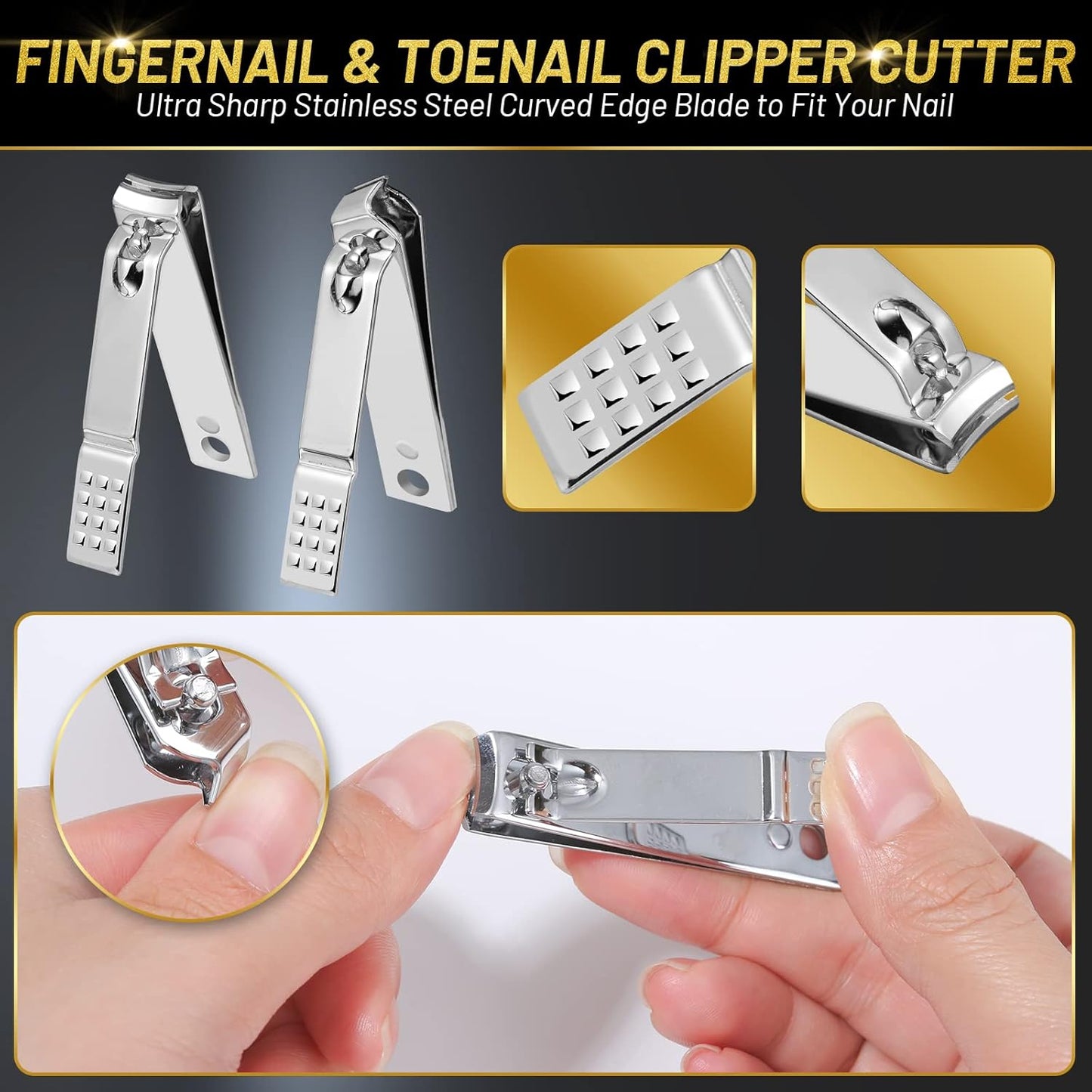 10 PCS Toenail Clippers Tool Kit, Modacraft Professional Podiatrist Nail Clippers Set for Thick & Ingrown Toenails Corrector Treatment, Wide Jaw Opening Nail Clippers Set for Seniors Pedicure, Unisex