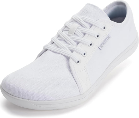 WHITIN Women's Canvas Barefoot Shoes | Wide Width Minimalist Sneakers | Classic Fit Low Top