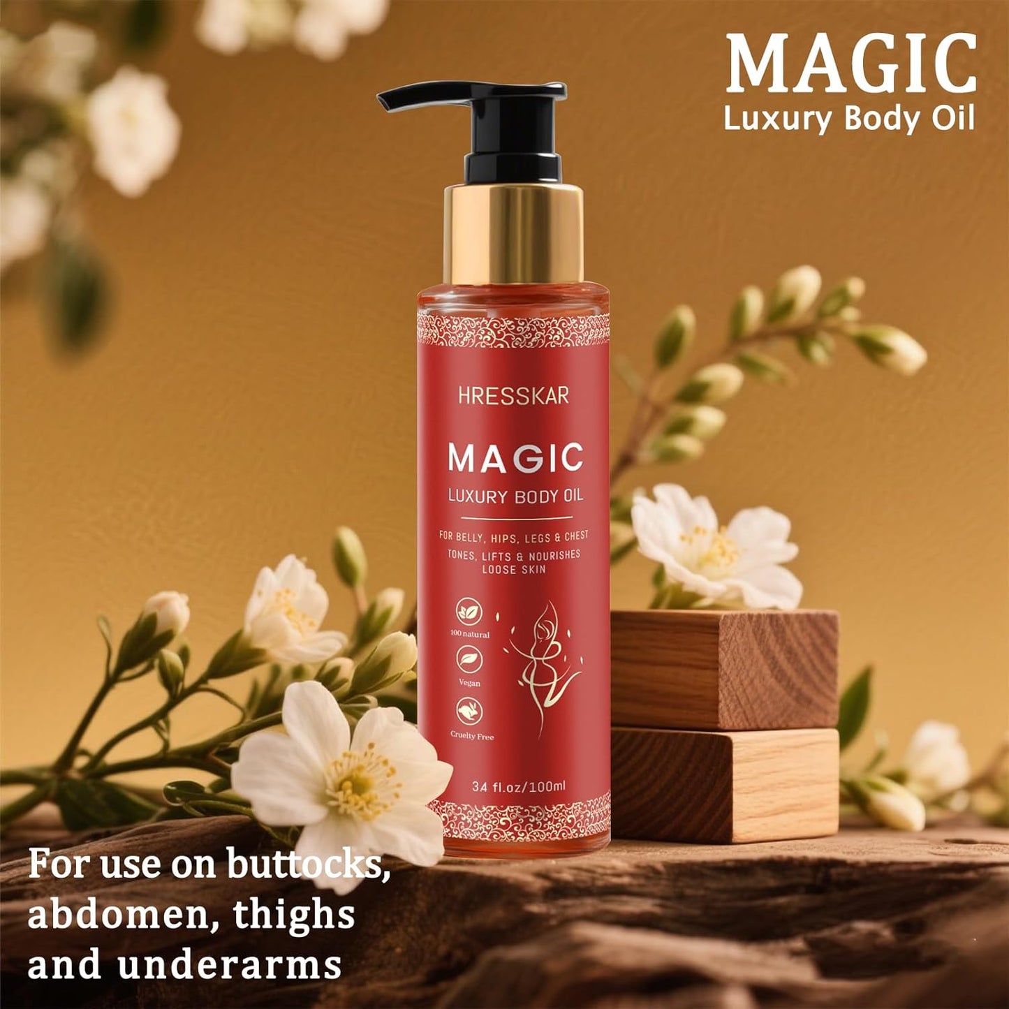 Magic Body Firming Oil - Skin Tightening Treatment for Crepey Skin,Luxurious Hydrating Formula with GlowEssence, lmproves Elasticity & Smoothness-100ml (1)