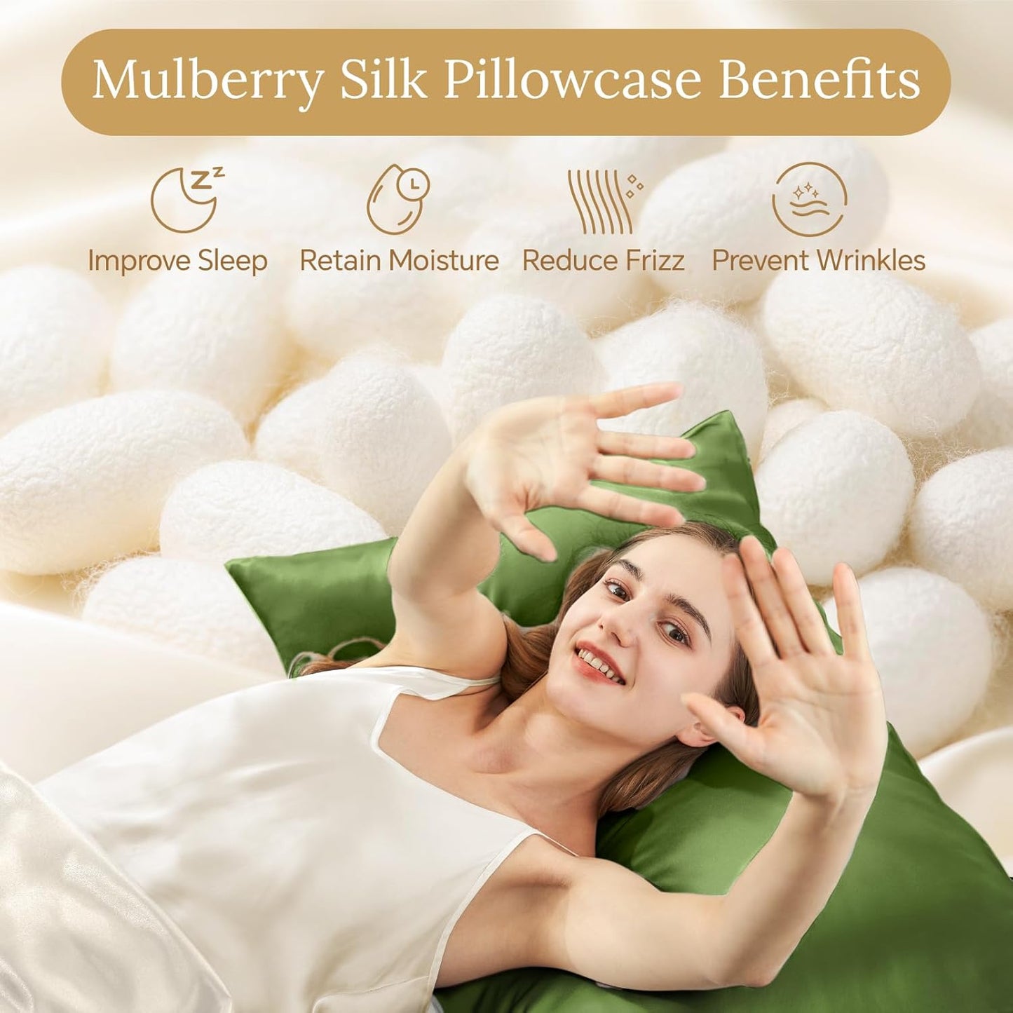 INFIIXSO Mulberry Silk Pillowcase for Hair and Skin, Silk Pillow Cases King Size with Hidden Zipper 20"x40", Extraordinary Smooth and Soft Cooling Pillow Cases for Hot Sleepers(Cedar Green, 1 Pack)