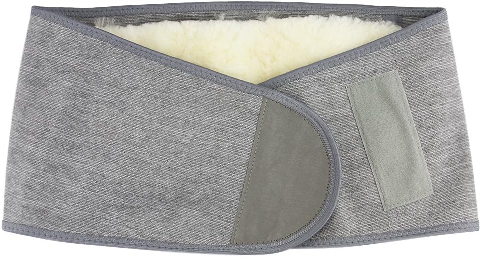 Men Women Winter Thicken Thermal Cashmere Waist Warmer Lumbar Support Belt Cozy Warm Abdominal Protector Stomach Body Wrap Band Back Brace Kidney Binder Grey