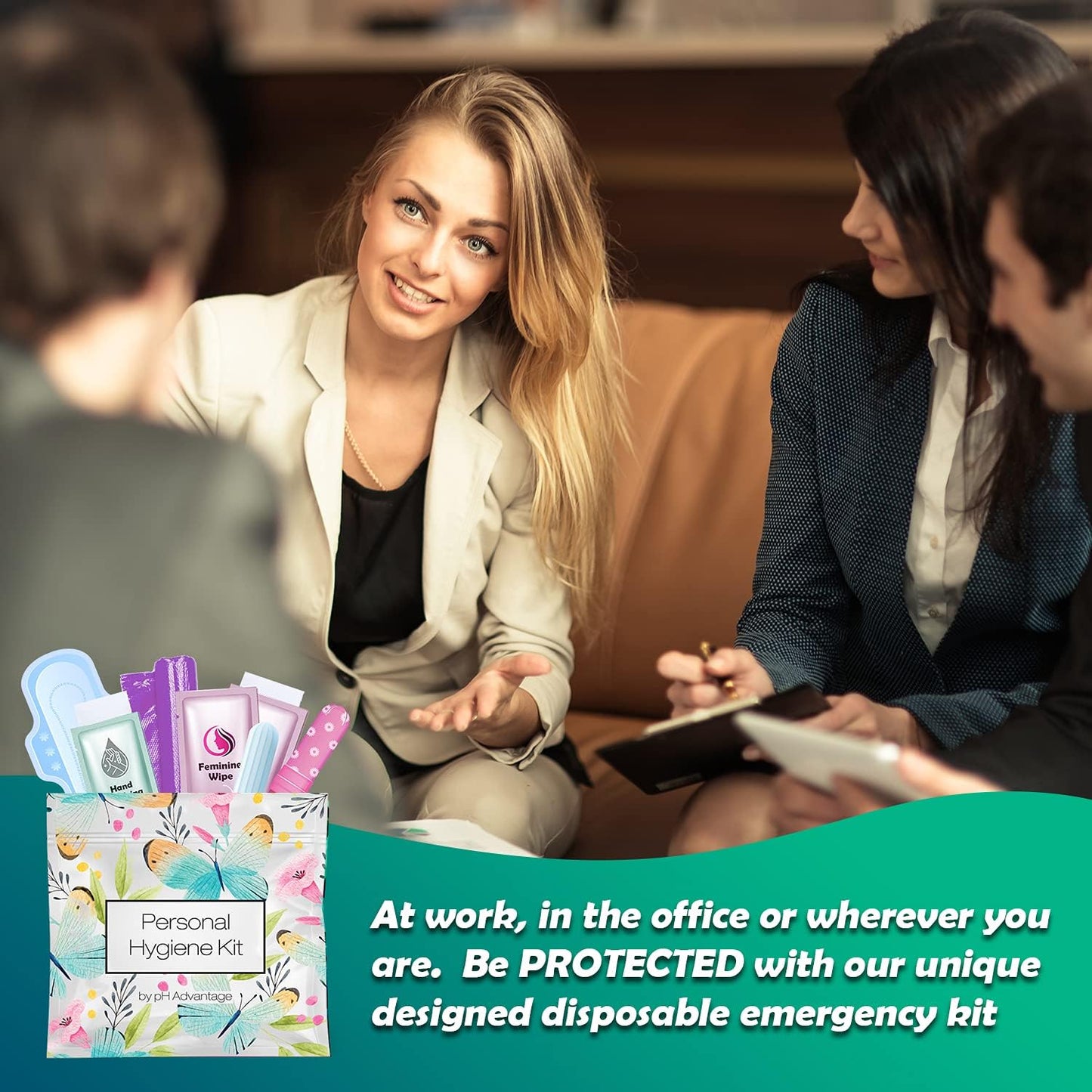 Menstrual Kit All-in-One 10 Pack | Convenience on The Go | Period Kit Pack for Travelling, Tweens & Teenager | Individually Wrapped Feminine Hygiene Product (Butterflies)