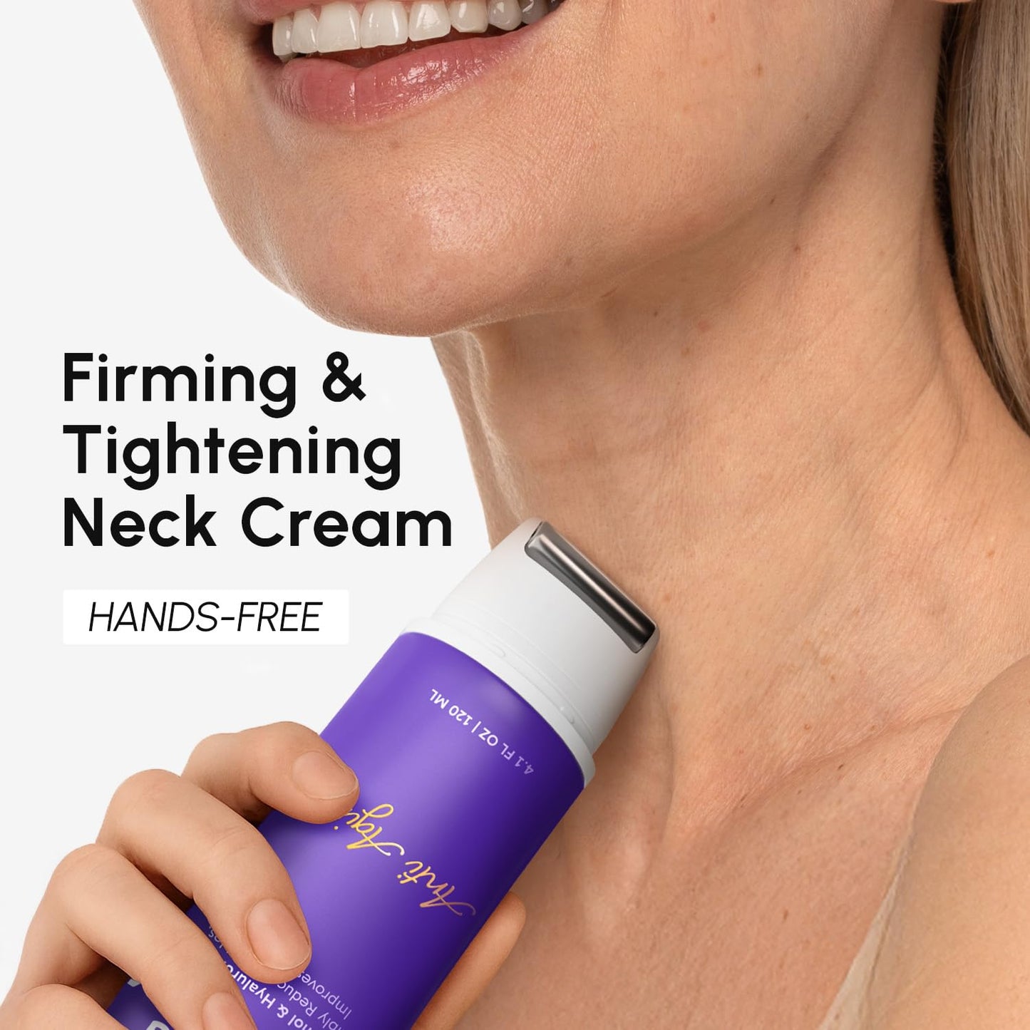 MAREE Neck Cream with Face Roller – Neck Creams For Tightening and Firming – Pro Retinol & AH-8 Firming Neck Cream Roller - Face Double Chin Wrinkle Cream for Women - Crema Reafirmante Para el Cuello