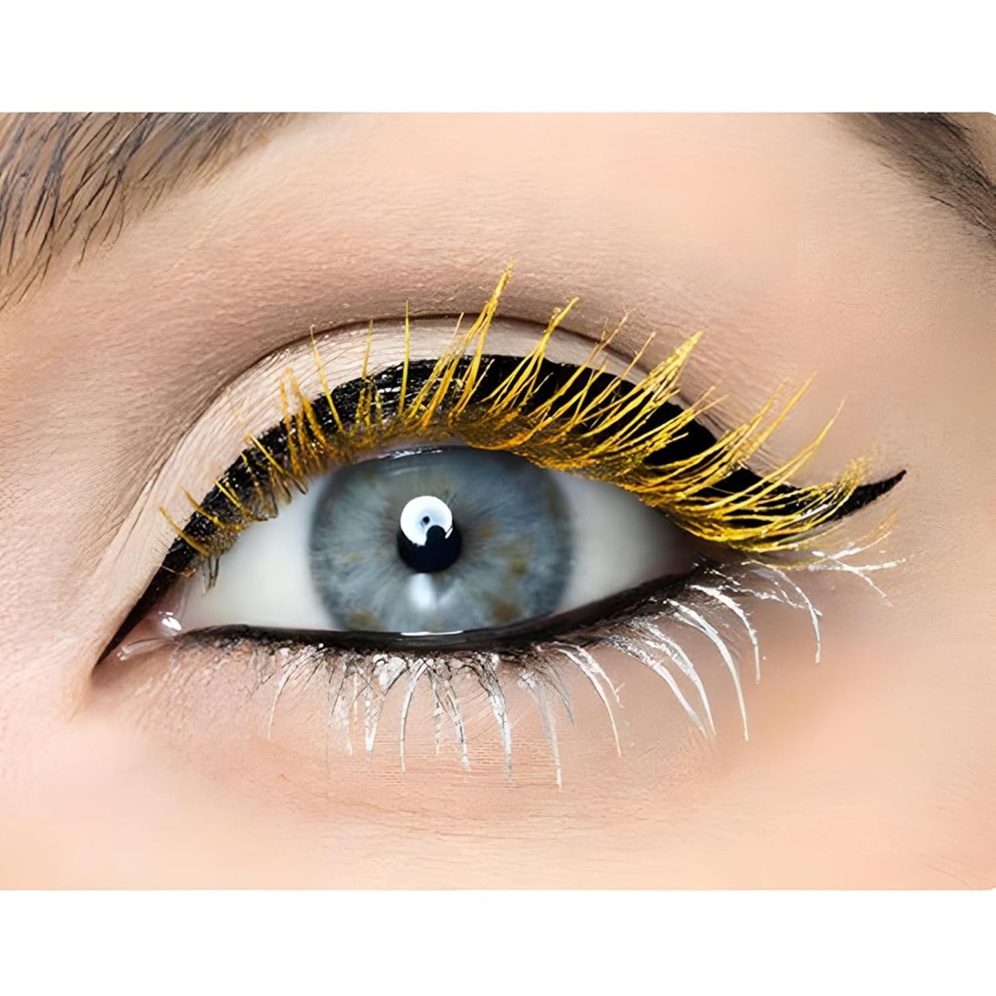 Waterproof Mascara for Eyes White Black Brown Purple Long-lasting colored Mascara Eye Makeup Fast-Dry (Yellow, 0.17 Fl Oz)