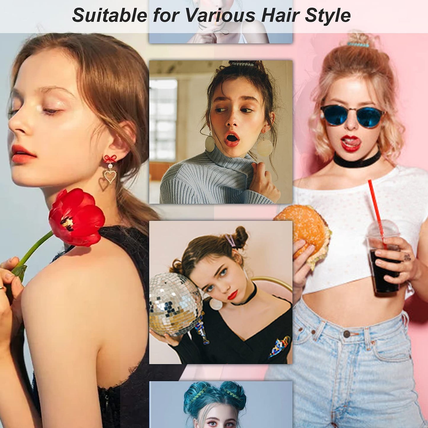 JessLab Spiral Hair Ties for Women, 10-Pack Traceless No-Damage Ponytail Holders, Coils Hair Bands for Girls, Assorted Colors