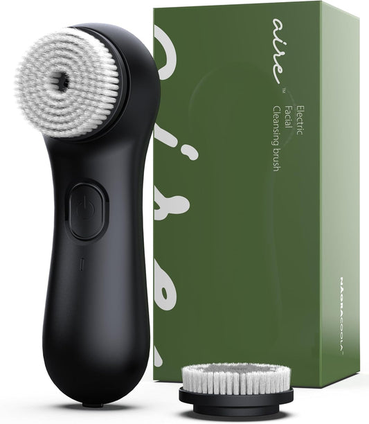 NågraCoola Electric Facial Cleansing Brush – Rechargeable Waterproof Face Scrubber for Women & Men, 2 Brush Heads for Deep Pore Cleansing & Gentle Exfoliation, 3 Speeds, Auto-Timer