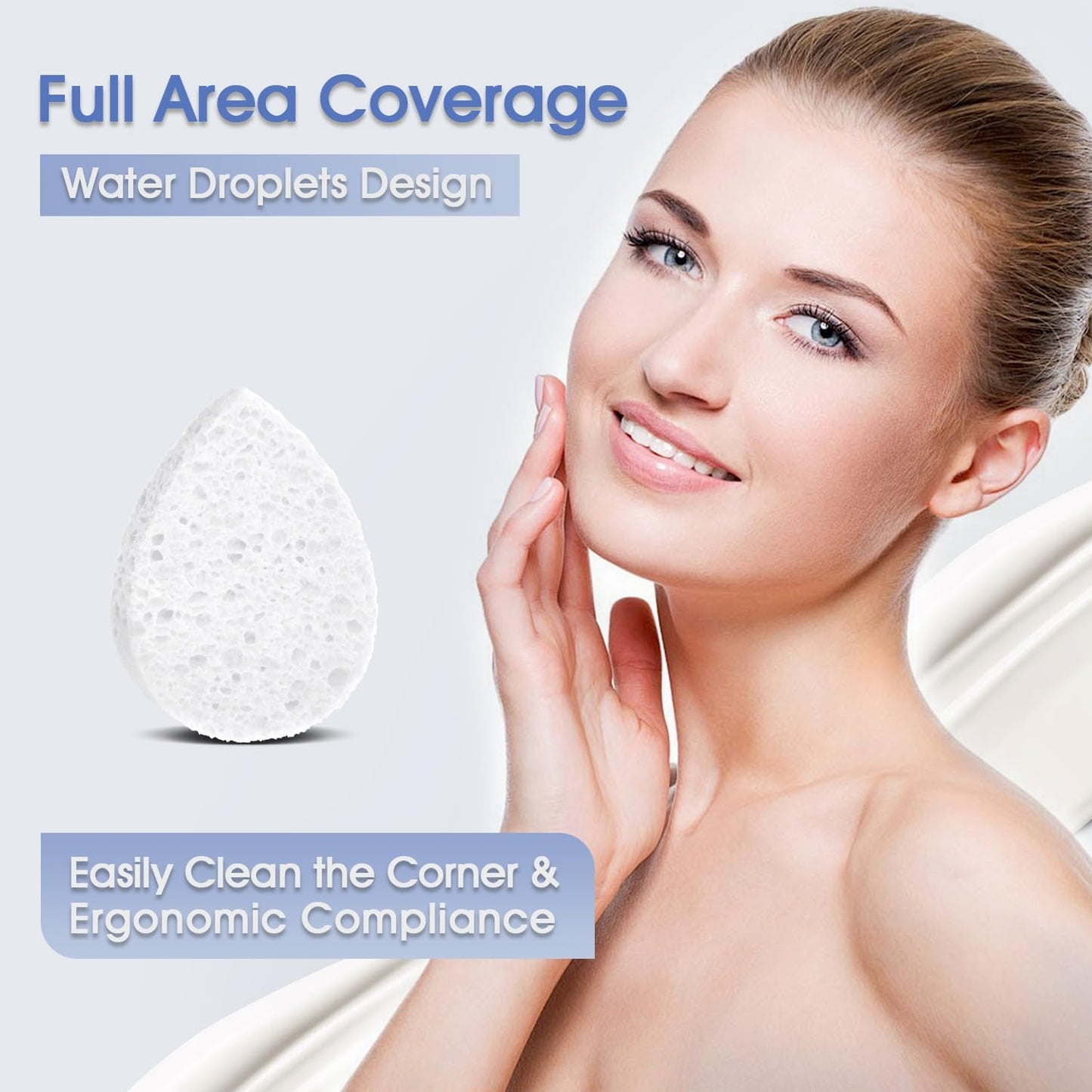 ORIGHTY 96 Count Facial Sponges for Cleansing, 100% Natural Cellulose Facial Sponges for Washing face, Compressed Cosmetic Spa Face Sponge for Exfoliating Mask, Makeup Removal, White