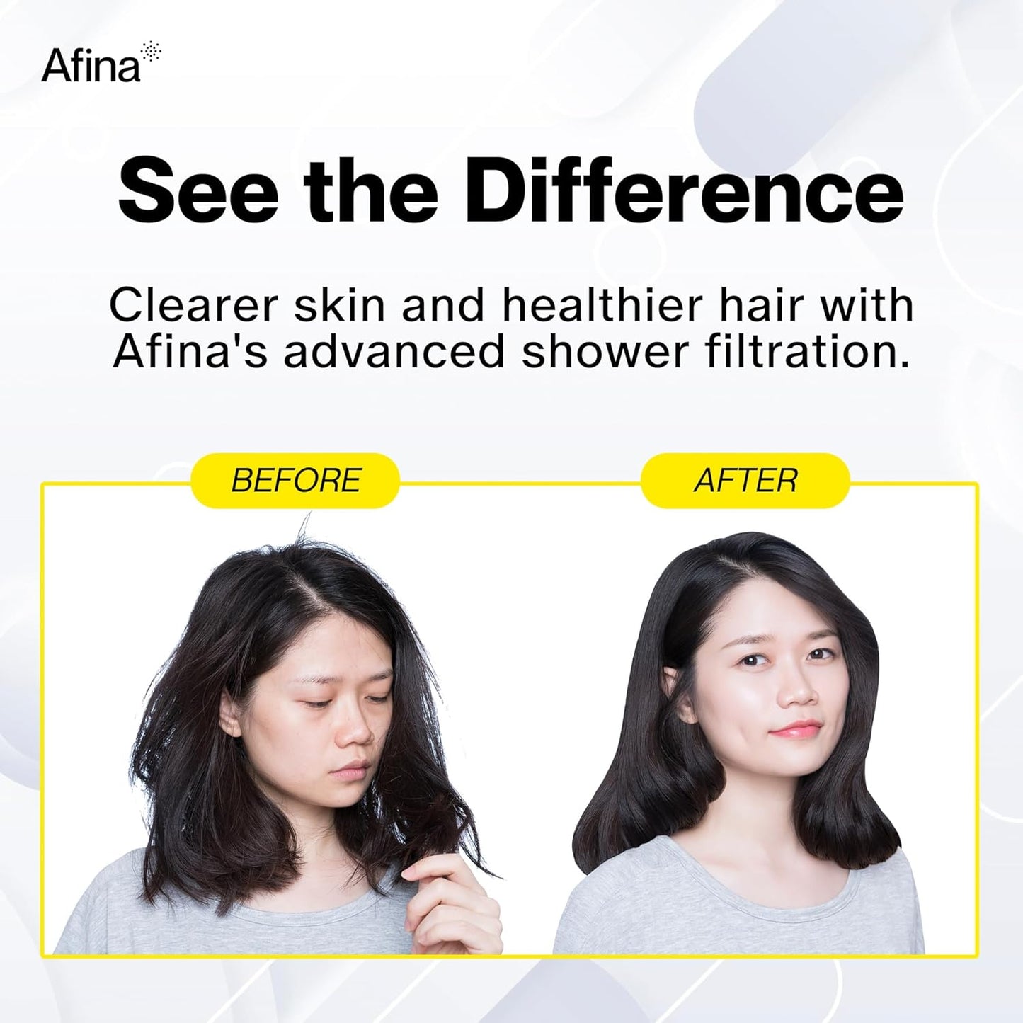 Afina Filtered Shower Head, Shower Filter for Hard Water | Improves Skin & Hair by Removing Chlorine & Toxic Chemicals from Hard Water | High Pressure Shower Filter Head Water Filter (Chrome)