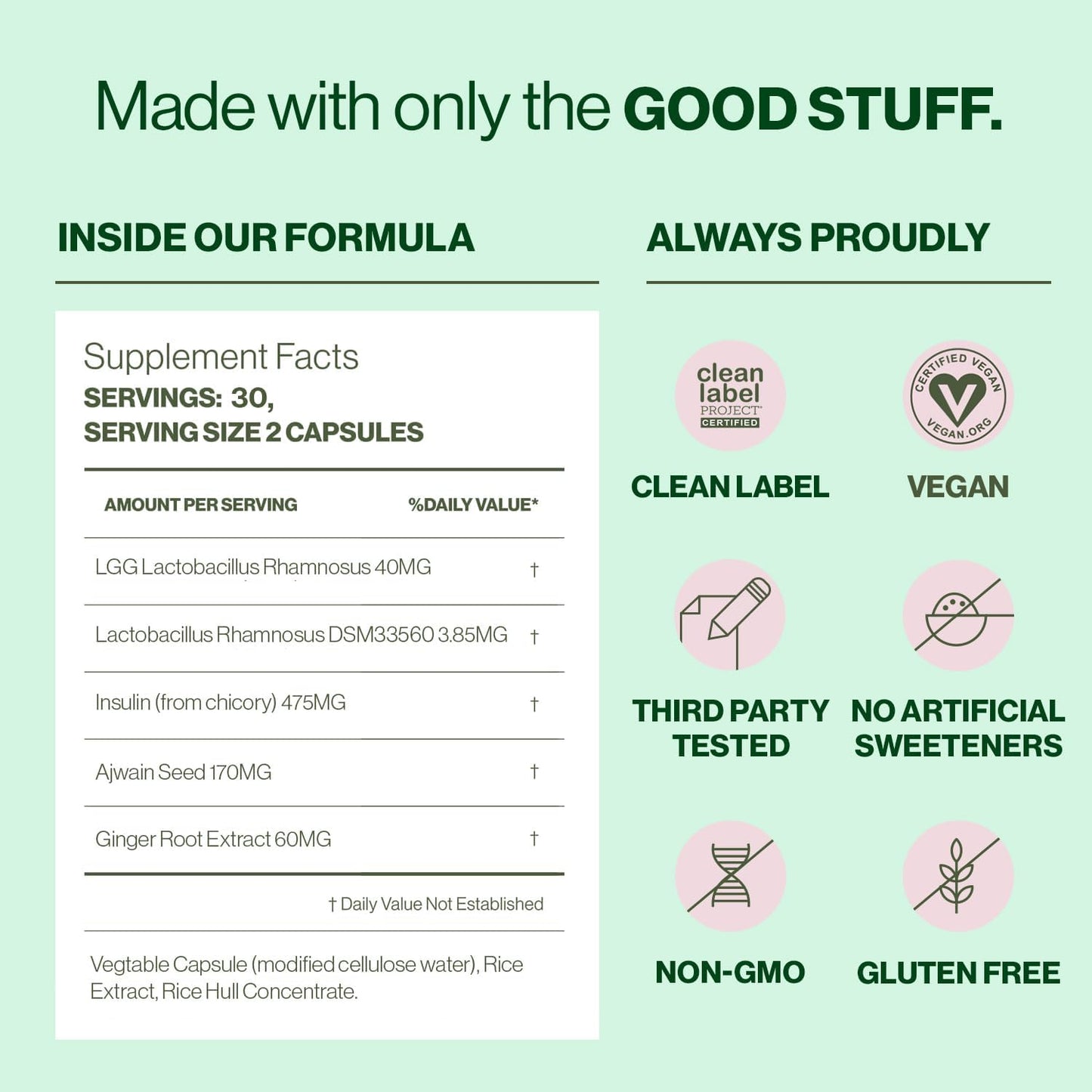 Hilma Pre and Probiotic with Herbs - Support Gut Health with Prebiotics and Probiotics, Plus Gas and Bloating Relief for Women & Men, 60 Vegan Capsules