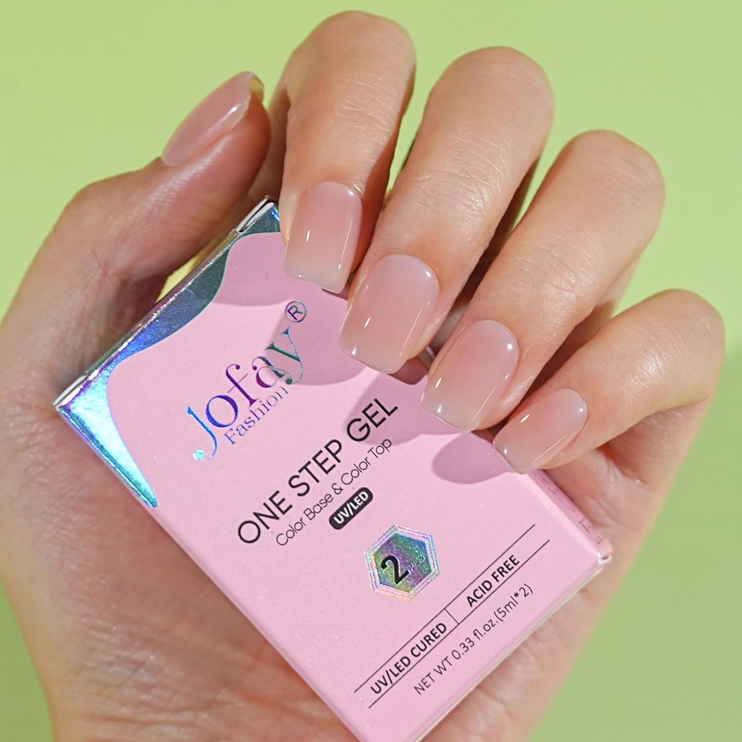 Jofay Fashion Nude Gel Nail Polish 10ml - All-in-One Step Gel Polish Soak Off LED/U V Lamp DIY Salon Manicure at Home Long Lasting Glossy Finish Home Nail Salon Gift for Women & Girls (0.33 Fl Oz)