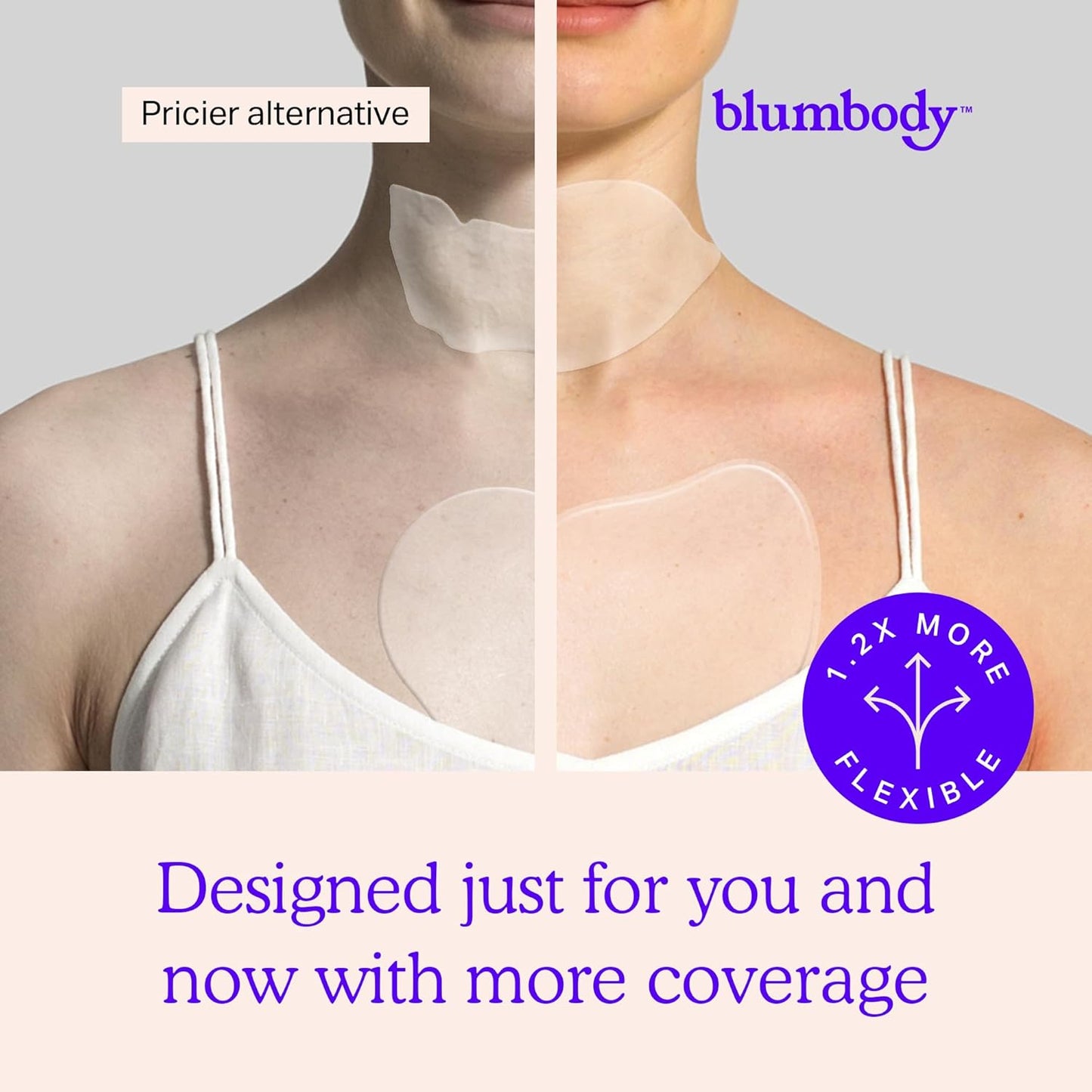 BLUMBODY Chest, Neck Wrinkle Pads – Anti-Wrinkle Silicone Patches Skin Firming, Smoothing – Reusable Overnight Pad – Anti-Aging Crepe Erase Pads – Neck, Décolleté (1-Month Supply)