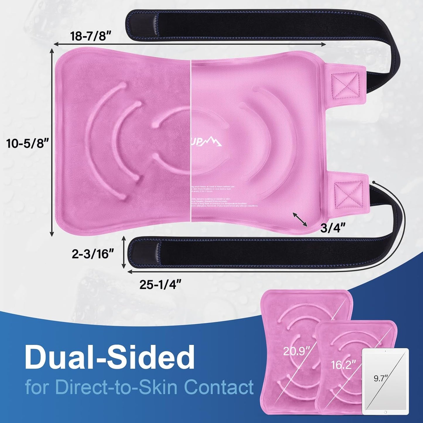 APEXUP Ice Pack for Knee Pain Relief, Large Reusable Wrap After Surgery, Flexible Gel Cold Pack for Injuries, Pain Relief for Back, Shoulder, Elbow, Ankle and Leg (Pink, XXL, 2PK)