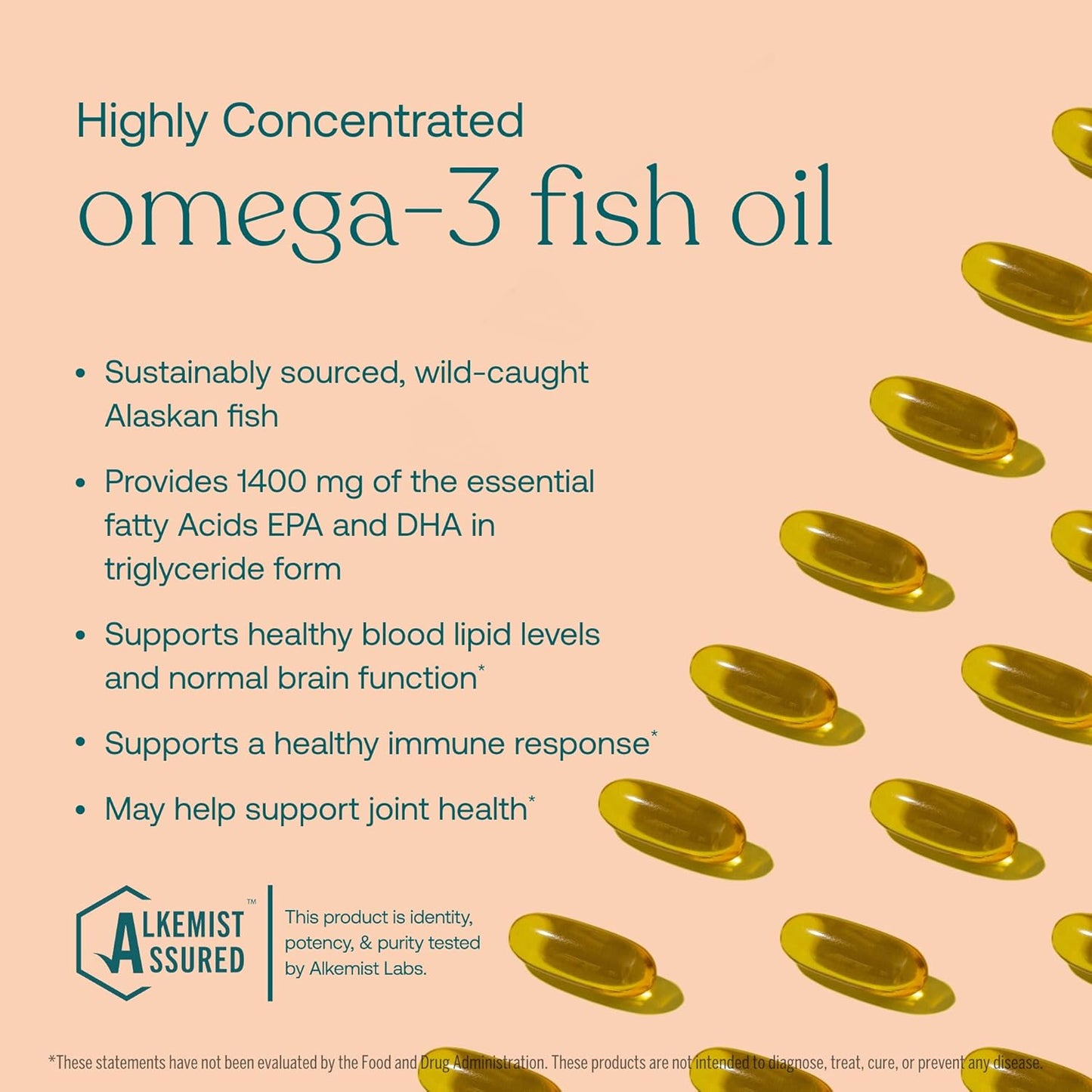 True Grace Omega-3 Fish Oil - 180 Softgels - 1400 mg EPA + DHA - Brain, Heart, Joint & Immune Health - Organic, Gluten Free, Soy Free