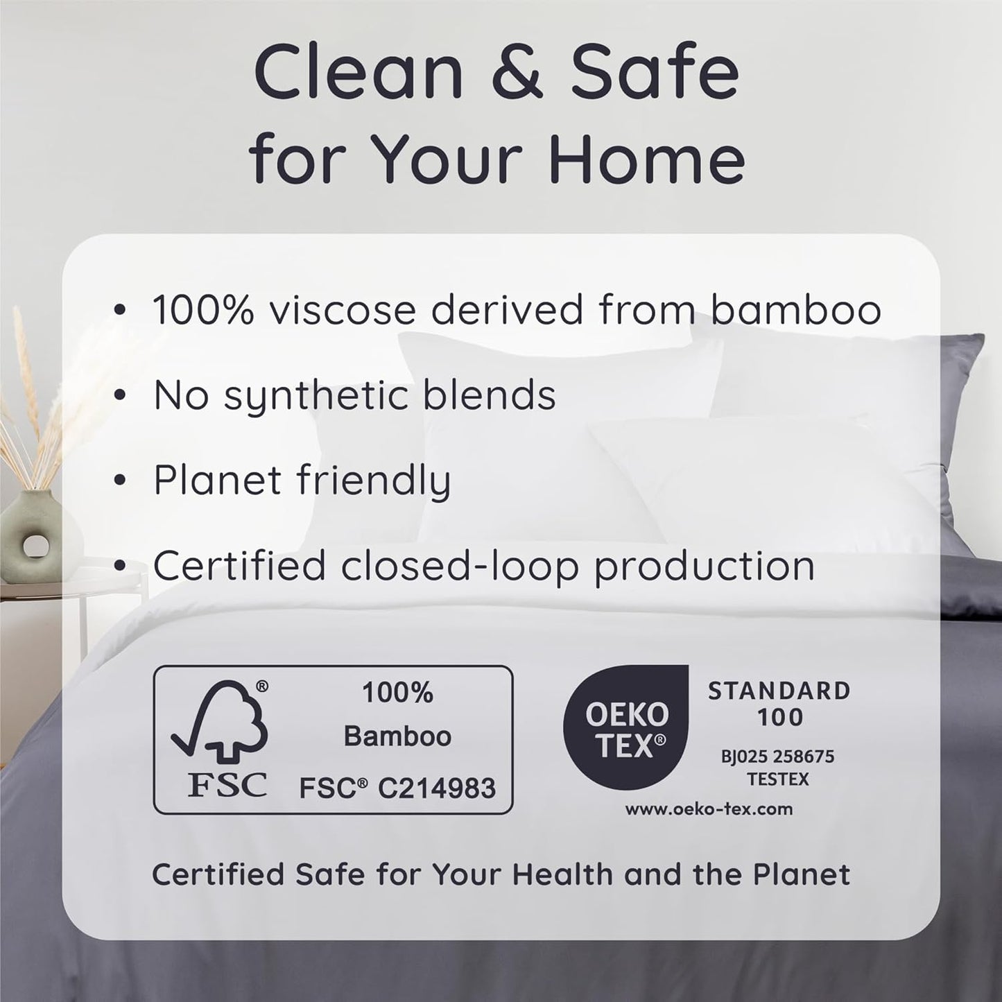 Bambaw 100% Viscose Derived from Bamboo Pillowcase Queen Size – Set of 2 Cooling Pillow Cases for Hot Sleepers, Envelope Pillow Cases Queen Size, Breathable & Super Soft Pillow Cases (Charcoal)