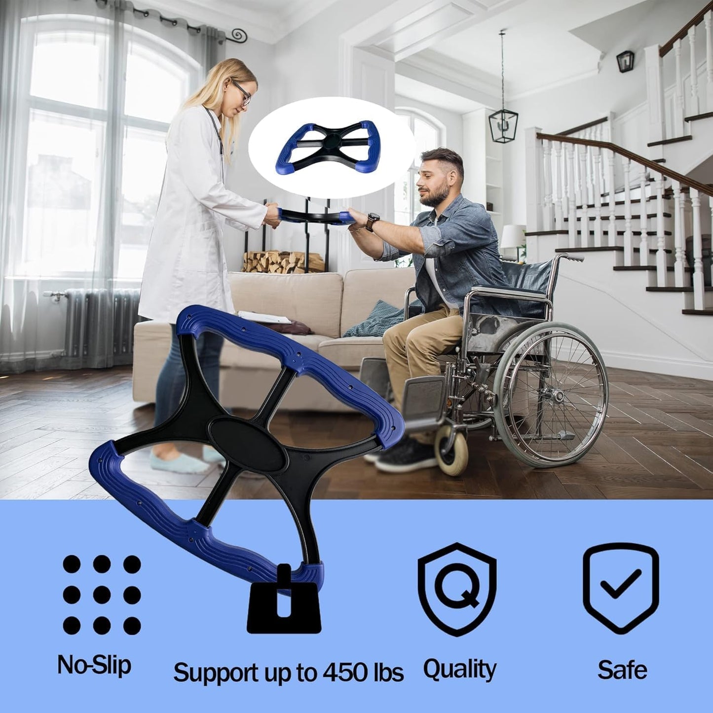 Lift Assists Standing ，Lift Standing Aid，Lift Assist Handicap Bar with None Slip Grip Handles Bariatric, Disabled, Paramedic, Therapist, Nurse Elderly Liberty Lift Handle.