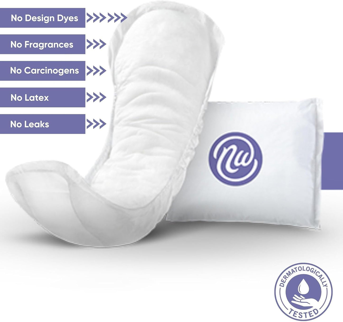 Nexwear Incontinence Pads for Women, Skin-Safe Design, Ultimate Absorbency Bladder Control Pads for Leaks, Disposable, Discreet, Individually Wrapped, 15.75 in, 30 Count, 3 Packs, 90 Total