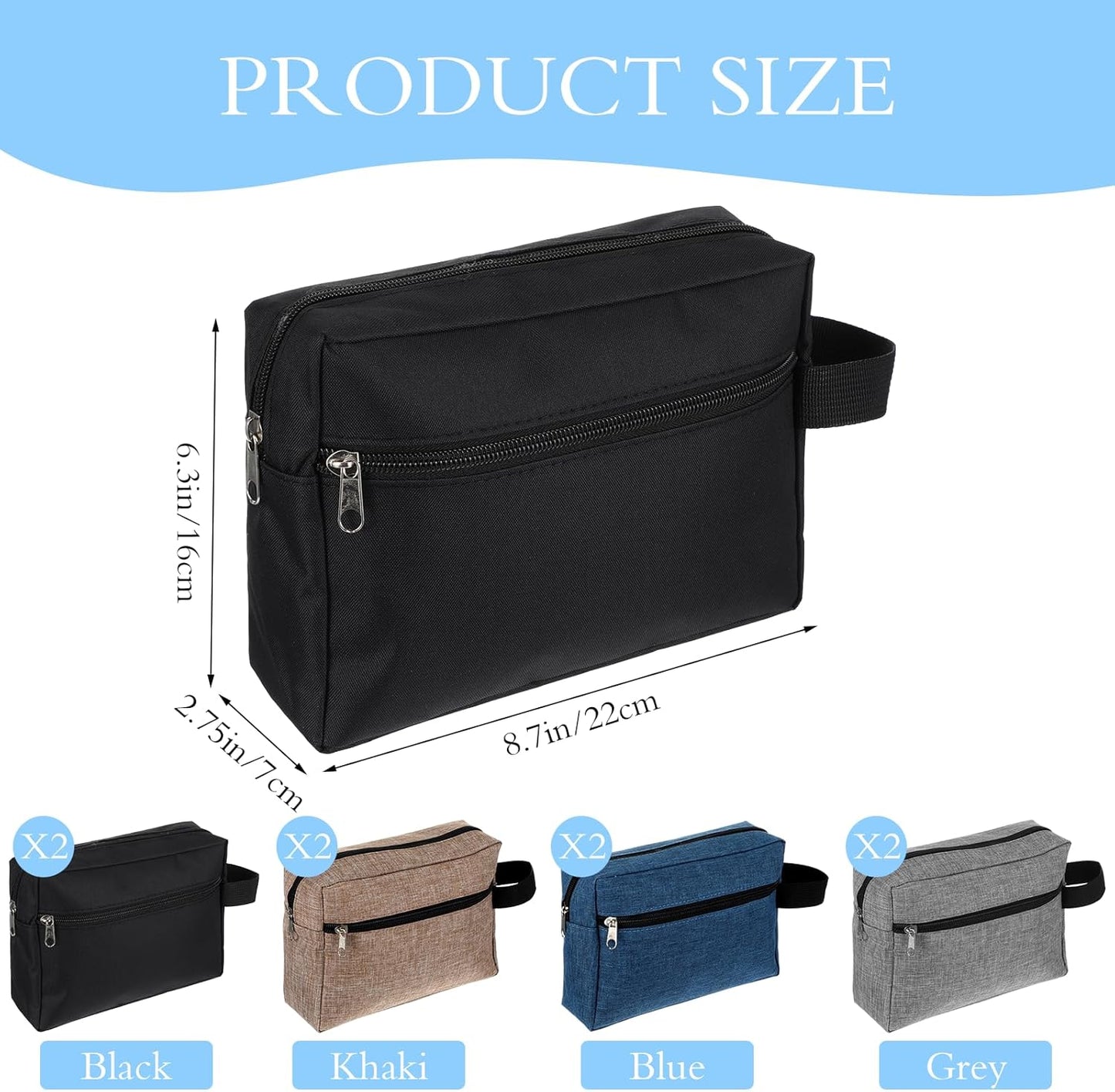 8 PCS Travel Toiletry Bag for Women and Men, Travel Pouch, Large Shaving Bag, Portable Grooming Bags, Foldable Storage Bags with Handle for Cosmetics Toiletries Tools, 4 Colors