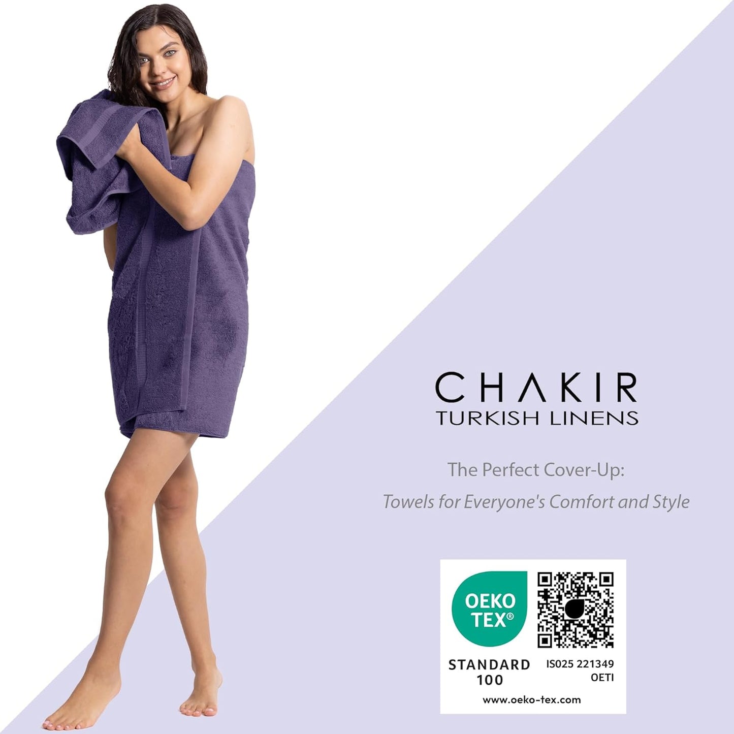 Chakir Turkish Linens | Hotel & Spa Quality 100% Cotton Premium Turkish Towels | Soft & Absorbent (8-Piece Towel Sets, Plum)