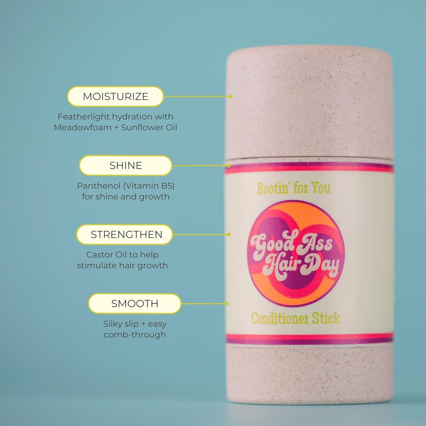 Good A Hair Day Conditioner Stick, Natural Hair Care, Travel Friendly, Bar (Rootin' For You (Earthy))