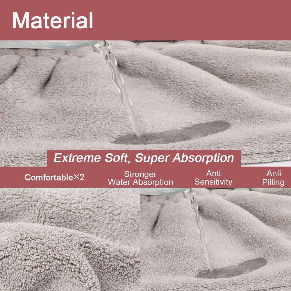 Jseng [New Upgrade] Microfiber Hair Drying Towel Cap, Extrame Soft & Ultra Absorbent, Fast Drying Hair Shower Cap for Girls and Women