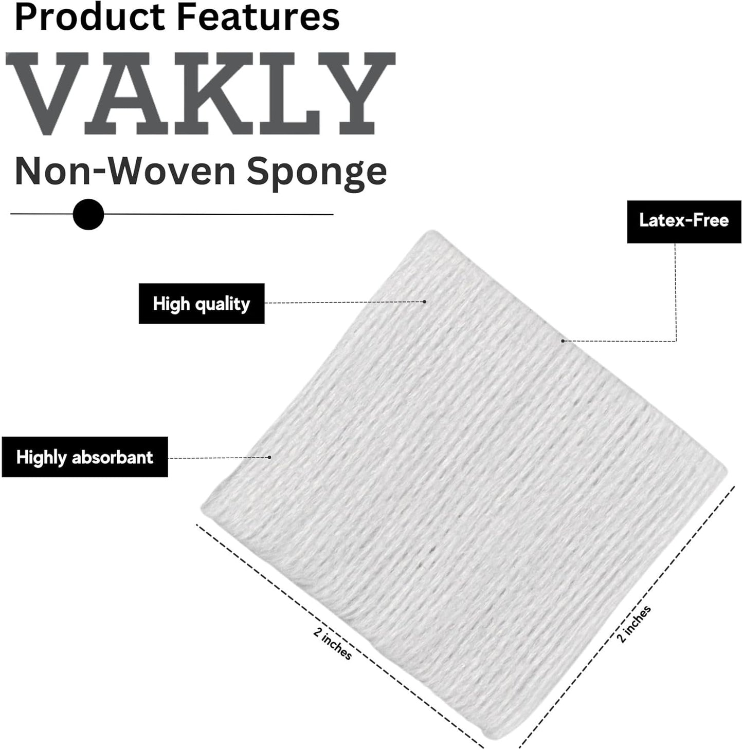 Non-Sterile Gauze Pad - Non-Woven 4 Ply Highly Absorbent Gauze Pad Dressing Sponges- Great for First Aid Medical, Dental and Wound Care, Prepping, Scrubbing & Cleaning (2x2 (2000 Count))