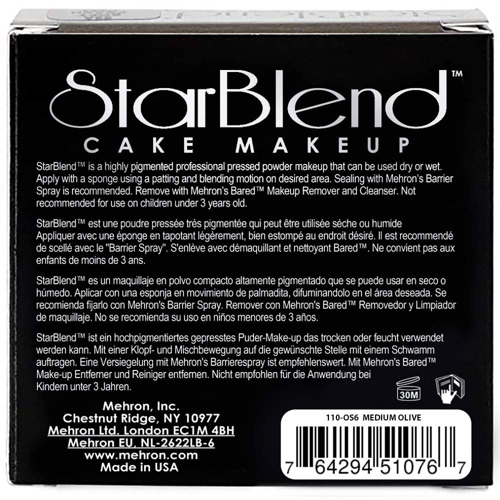 Mehron Makeup StarBlend Cake (2 oz) (Medium Olive)