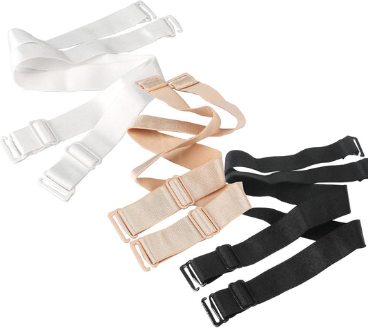 3 Pairs Bra Straps Replacement Elastic Adjustable Removable Shoulder Straps Multi-size