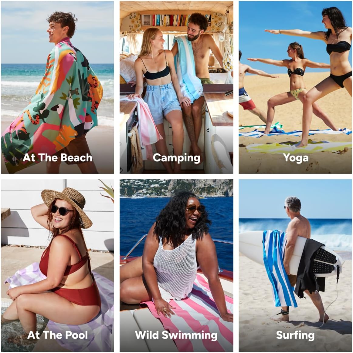 Dock & Bay Beach Towel - Quick Dry, Sand Free - Compact, Lightweight - 100% Recycled - Includes Bag - Wild Things - Extra Large (200x90cm, 78x35)