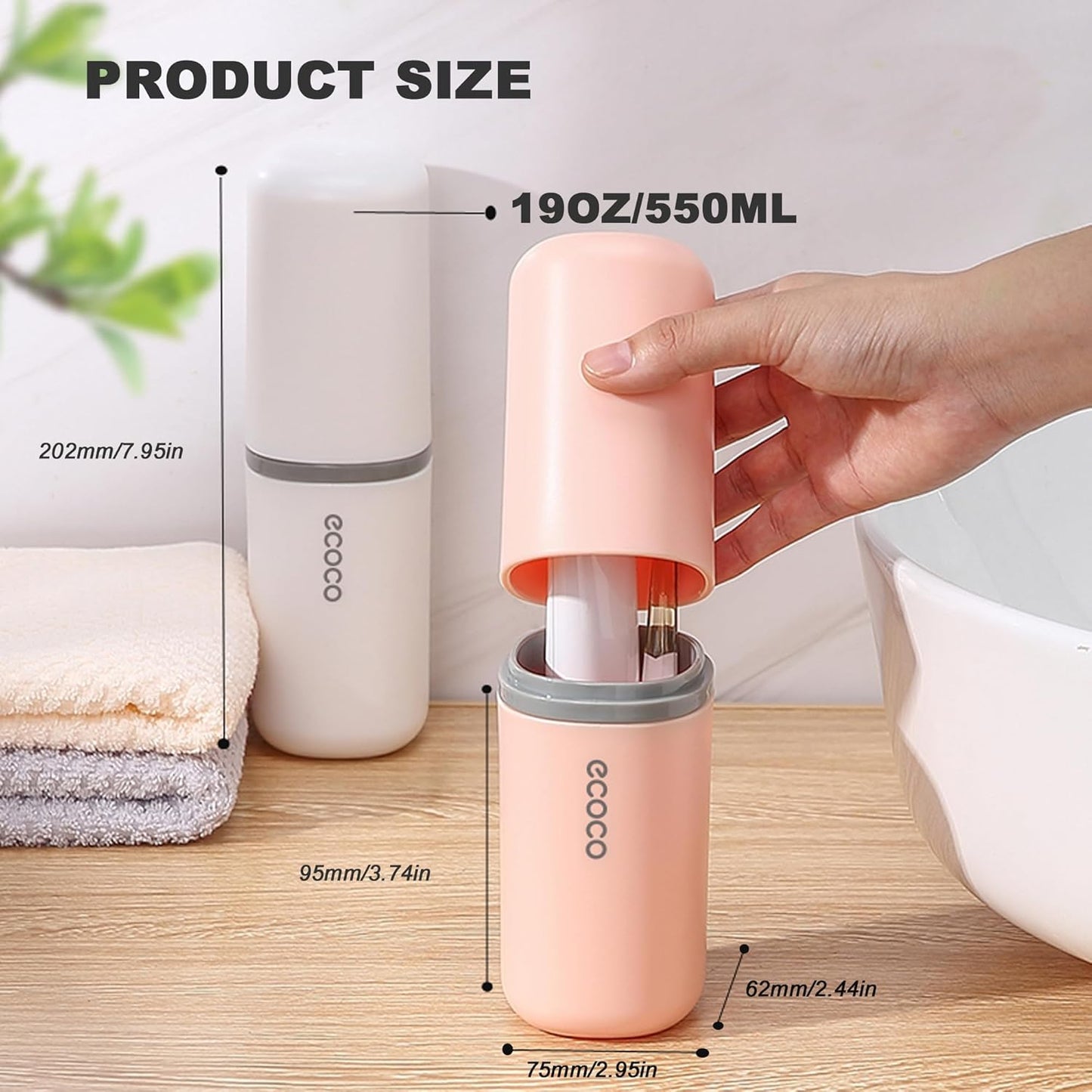 Toothbrush Travel Case, Multifunctional Dustproof Toothbrush Cover, Portable Toothbrush Holder,Suitable for Business Camping Travel or Daily Use(Pink)