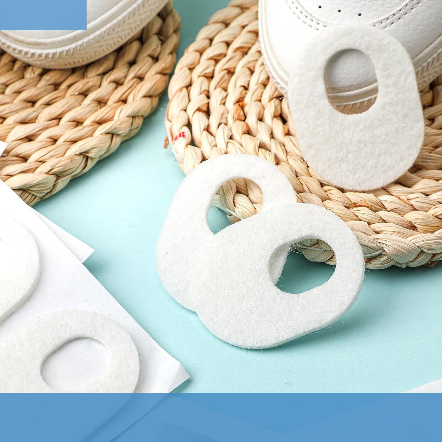 WILLBOND 120 Pcs Callus Pads Soft Felt Callus Oval Shape Corn Pads for Bottom of Foot Adhesive Foot Corn Cushion for Men and Women Feet Toes Heel Pain Relief (White)