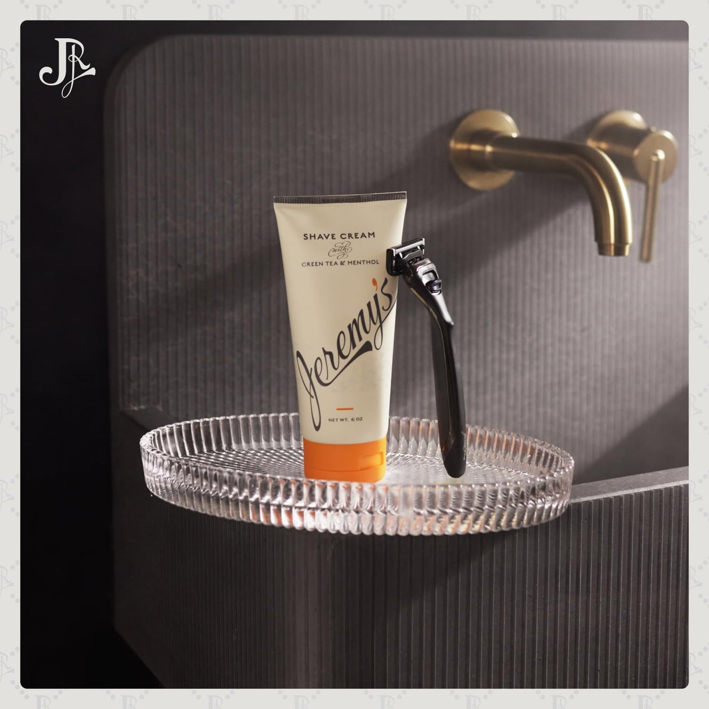 Jeremy’s Razors Shaving Cream Mens with Green Tea + Menthol, 6 Fl Oz, Off White