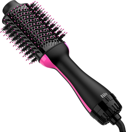 Hair Dryer Blow Dryer Brush in One, Upgraded 4 in 1 Hair Dryer and Styler Volumizer with Negative Ion Anti-frizz Ceramic Titanium Barrel