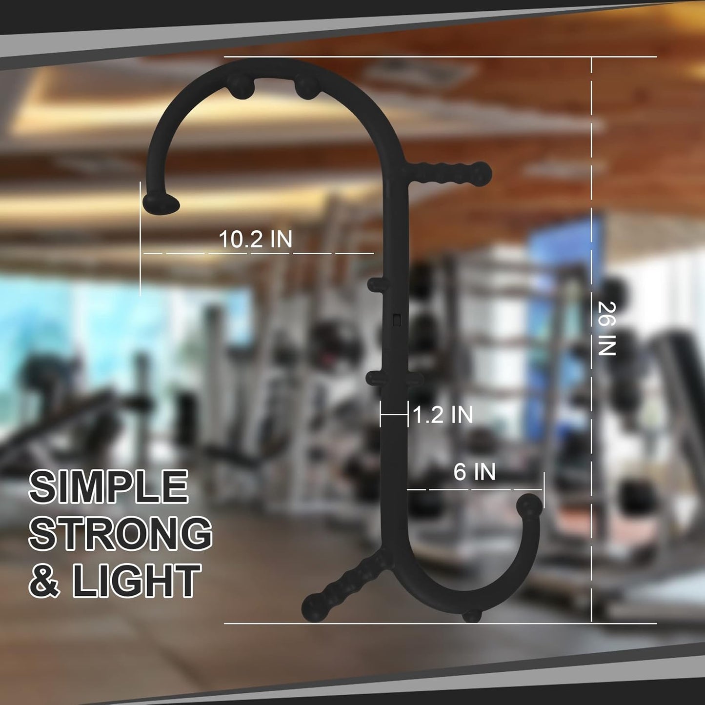 Massage Trigger Point Cane, Muscle Release Tool Self Massage Hook Cane, Handheld Back, Neck, Shoulder, Leg and Feet Massager Rod, Body Deep Tissue Gifts for Men & Women, Black