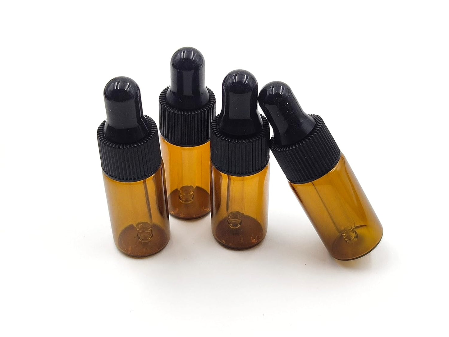 15Packs 4ml Tiny Amber Glass Mini Dropper Bottles for Essential Oils, Cosmetics, and Liquid Small Empty Travel Sample Vials with Dropper and Black Caps