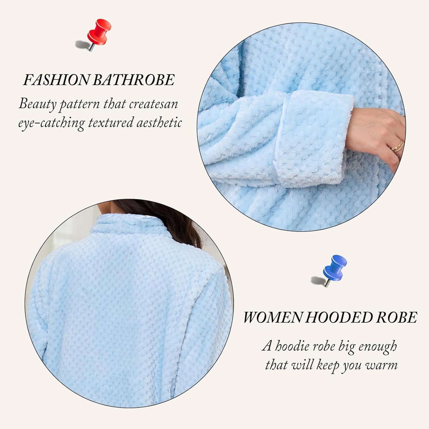 Artfasion Womens Fleece Robe Plush Long Zip Front Bathrobe with Pockets Warm Soft Zippered Bathrobes for Women