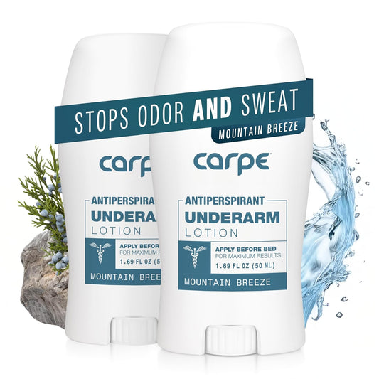 Carpe Underarm Antiperspirant Deodorant Advanced Sweat & Odor Protection Formula - Deodorant for Men & Women Helps to Combat Excessive Sweating with Odor Control - Mountain Breeze (Pack of 2)